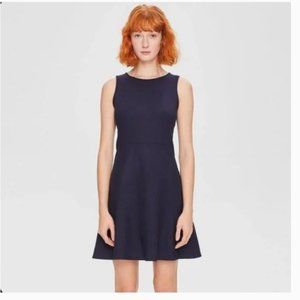 Theory Nikay Fit & Flare Wool Dress in Navy